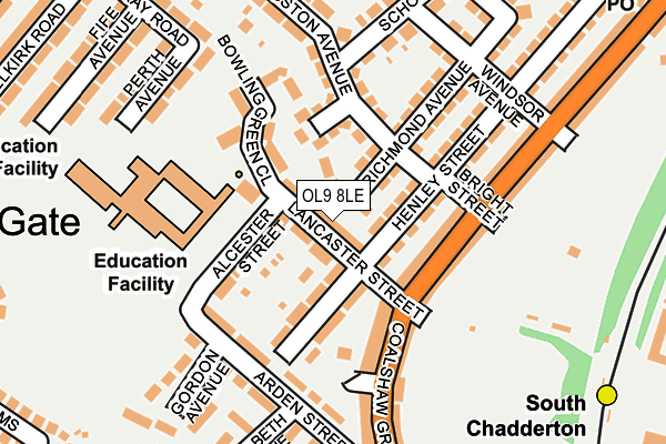 OL9 8LE map - OS OpenMap – Local (Ordnance Survey)