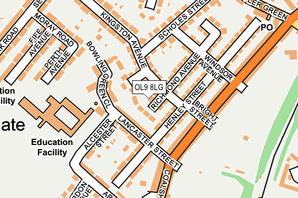OL9 8LG map - OS OpenMap – Local (Ordnance Survey)