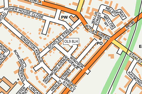 OL9 8LH map - OS OpenMap – Local (Ordnance Survey)