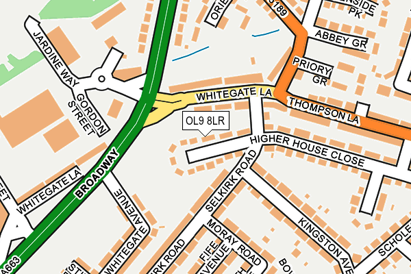 OL9 8LR map - OS OpenMap – Local (Ordnance Survey)