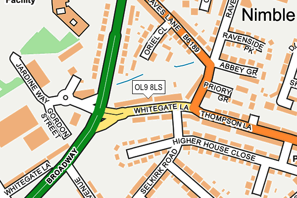 OL9 8LS map - OS OpenMap – Local (Ordnance Survey)