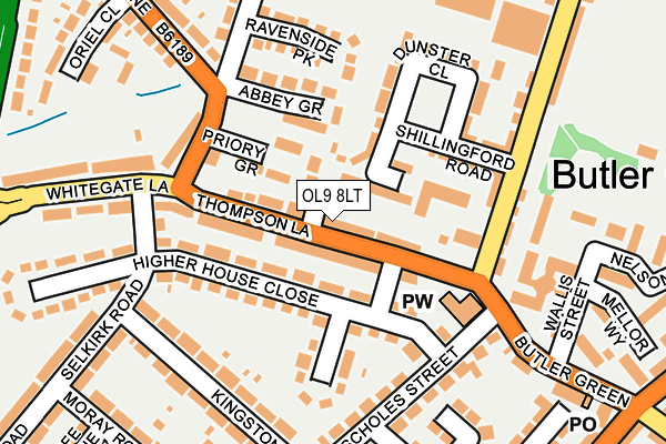 OL9 8LT map - OS OpenMap – Local (Ordnance Survey)