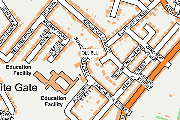 OL9 8LU map - OS OpenMap – Local (Ordnance Survey)