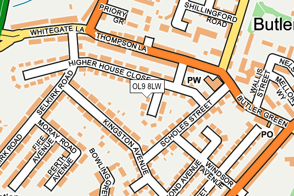 OL9 8LW map - OS OpenMap – Local (Ordnance Survey)
