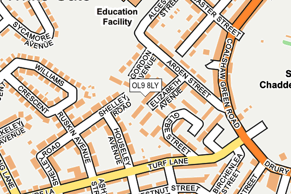 OL9 8LY map - OS OpenMap – Local (Ordnance Survey)