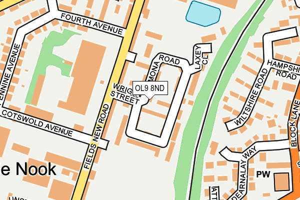 OL9 8ND map - OS OpenMap – Local (Ordnance Survey)