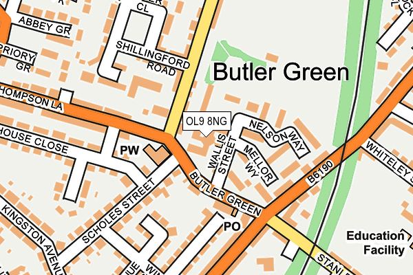 OL9 8NG map - OS OpenMap – Local (Ordnance Survey)