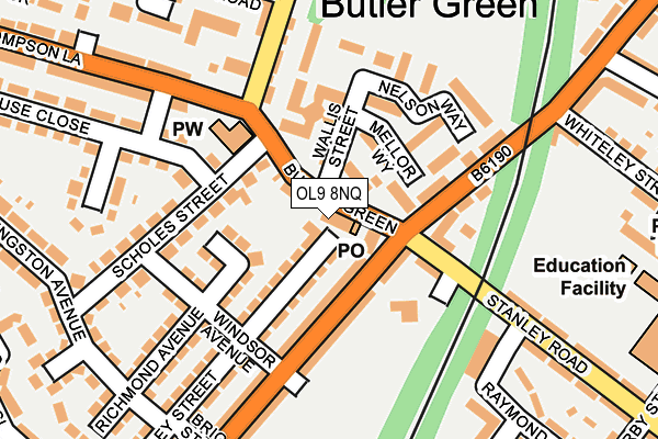OL9 8NQ map - OS OpenMap – Local (Ordnance Survey)