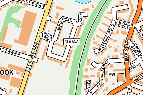 OL9 8NS map - OS OpenMap – Local (Ordnance Survey)