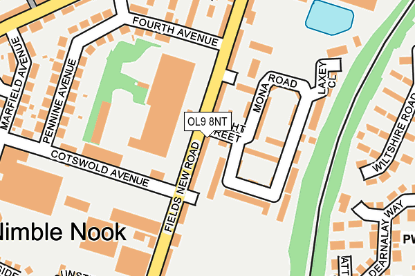 OL9 8NT map - OS OpenMap – Local (Ordnance Survey)