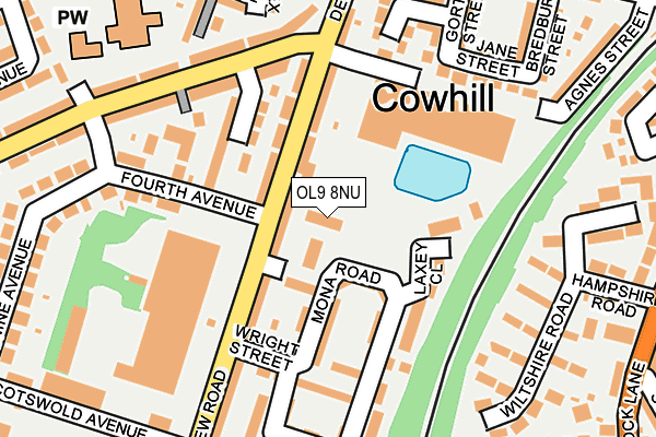 OL9 8NU map - OS OpenMap – Local (Ordnance Survey)