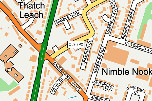 OL9 8PX map - OS OpenMap – Local (Ordnance Survey)