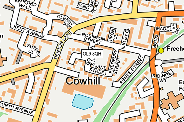 OL9 8QH map - OS OpenMap – Local (Ordnance Survey)