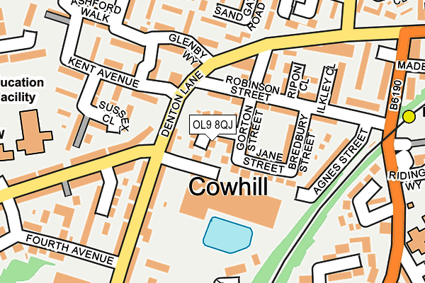 OL9 8QJ map - OS OpenMap – Local (Ordnance Survey)