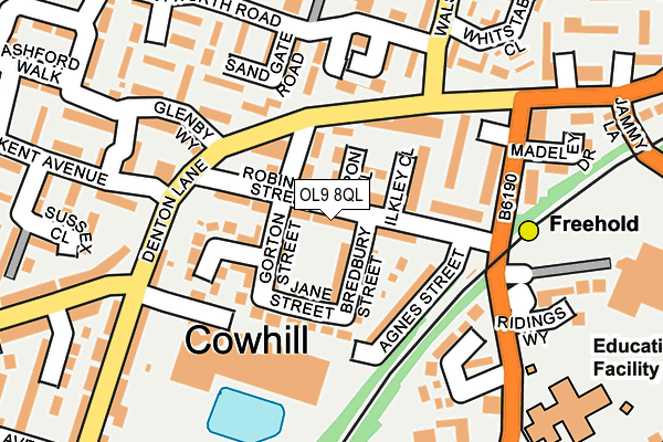 OL9 8QL map - OS OpenMap – Local (Ordnance Survey)