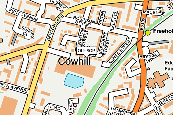 OL9 8QP map - OS OpenMap – Local (Ordnance Survey)