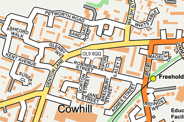 OL9 8QQ map - OS OpenMap – Local (Ordnance Survey)