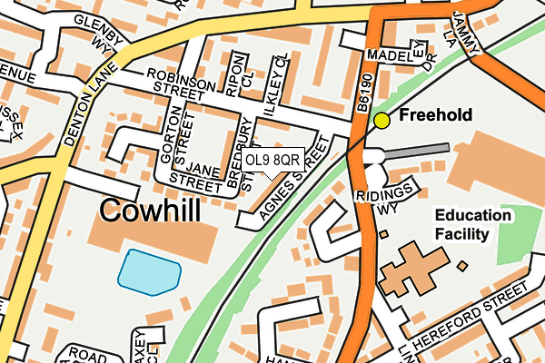 OL9 8QR map - OS OpenMap – Local (Ordnance Survey)