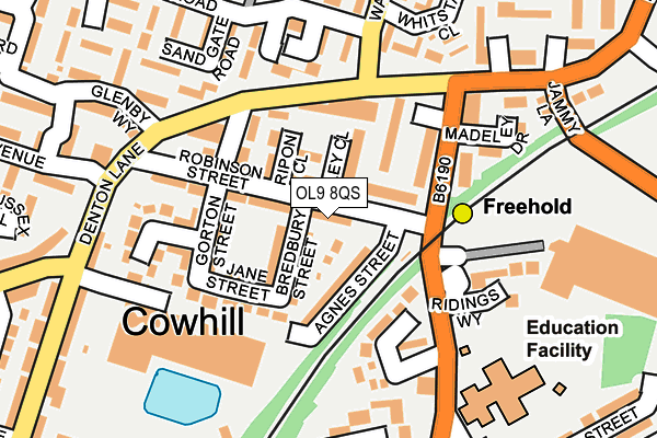 OL9 8QS map - OS OpenMap – Local (Ordnance Survey)