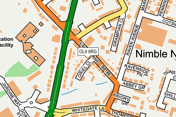 OL9 8RG map - OS OpenMap – Local (Ordnance Survey)