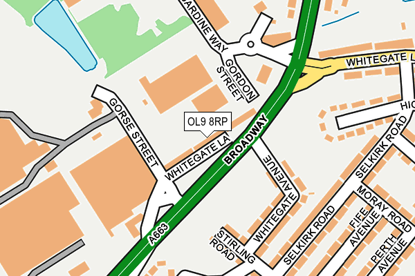 OL9 8RP map - OS OpenMap – Local (Ordnance Survey)