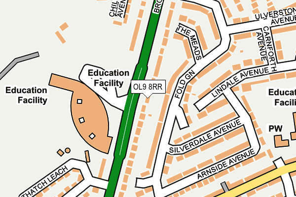 OL9 8RR map - OS OpenMap – Local (Ordnance Survey)