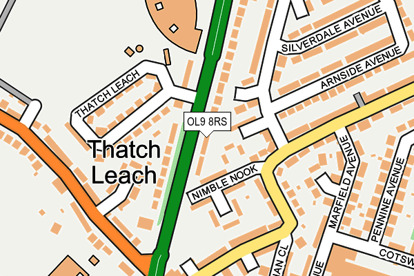 OL9 8RS map - OS OpenMap – Local (Ordnance Survey)