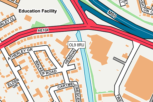 OL9 8RU map - OS OpenMap – Local (Ordnance Survey)