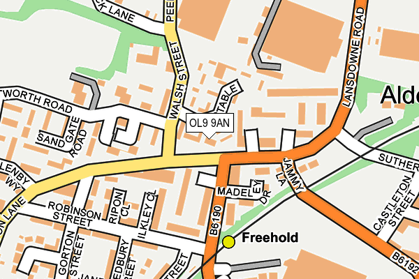 OL9 9AN map - OS OpenMap – Local (Ordnance Survey)