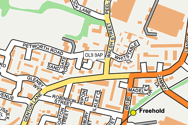 OL9 9AP map - OS OpenMap – Local (Ordnance Survey)