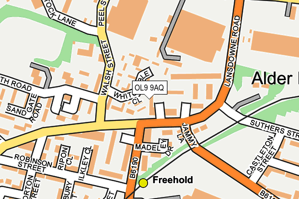 OL9 9AQ map - OS OpenMap – Local (Ordnance Survey)