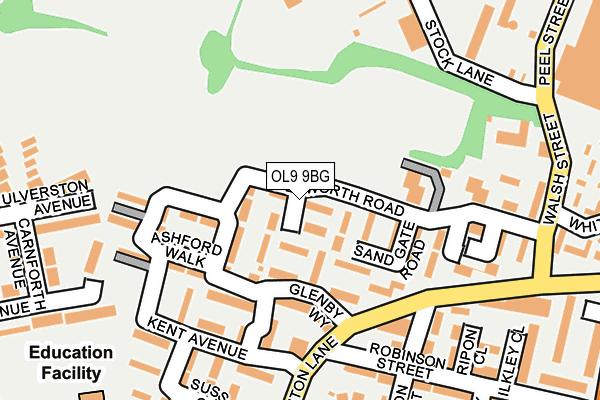 OL9 9BG map - OS OpenMap – Local (Ordnance Survey)