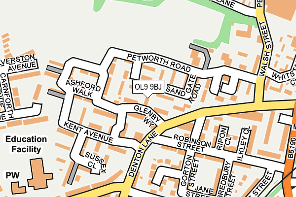 OL9 9BJ map - OS OpenMap – Local (Ordnance Survey)