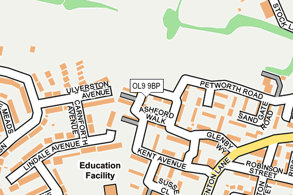 OL9 9BP map - OS OpenMap – Local (Ordnance Survey)