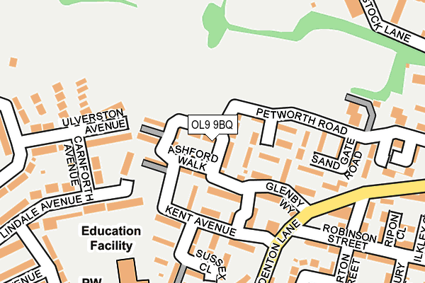 OL9 9BQ map - OS OpenMap – Local (Ordnance Survey)