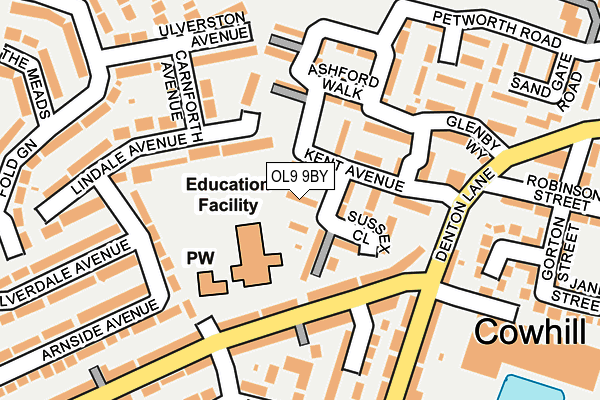 OL9 9BY map - OS OpenMap – Local (Ordnance Survey)