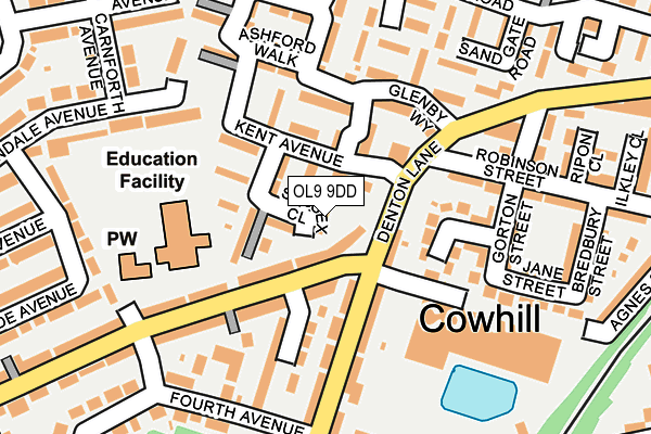 OL9 9DD map - OS OpenMap – Local (Ordnance Survey)