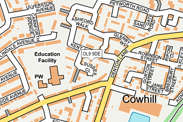 OL9 9DE map - OS OpenMap – Local (Ordnance Survey)