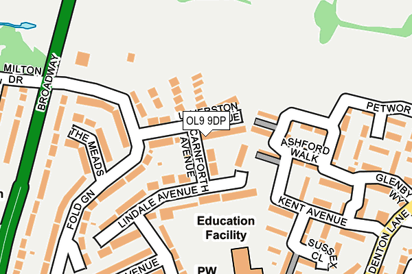 OL9 9DP map - OS OpenMap – Local (Ordnance Survey)