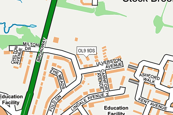 OL9 9DS map - OS OpenMap – Local (Ordnance Survey)