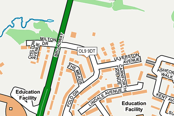 OL9 9DT map - OS OpenMap – Local (Ordnance Survey)