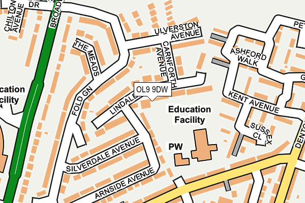 OL9 9DW map - OS OpenMap – Local (Ordnance Survey)