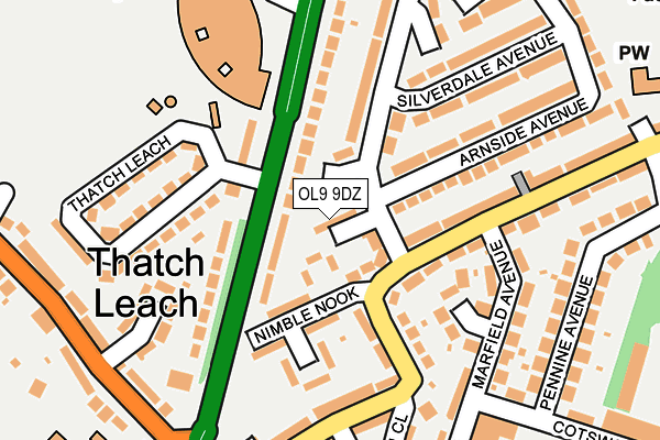 OL9 9DZ map - OS OpenMap – Local (Ordnance Survey)