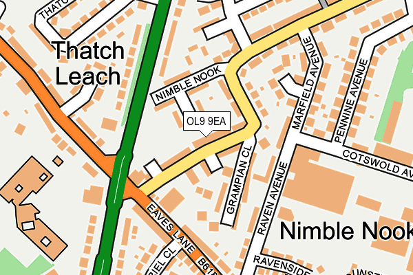 OL9 9EA map - OS OpenMap – Local (Ordnance Survey)