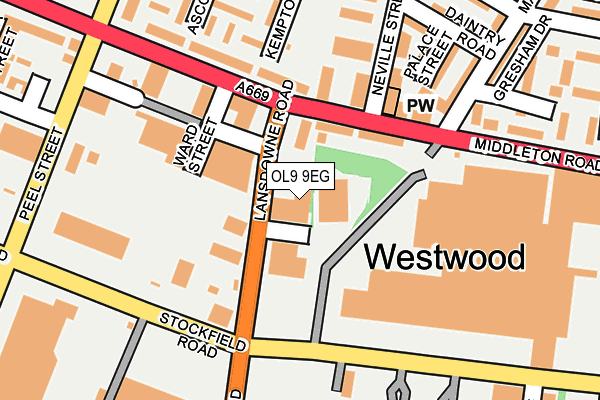 OL9 9EG map - OS OpenMap – Local (Ordnance Survey)