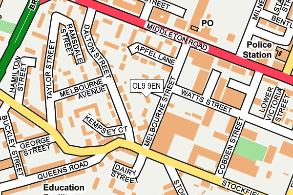 OL9 9EN map - OS OpenMap – Local (Ordnance Survey)