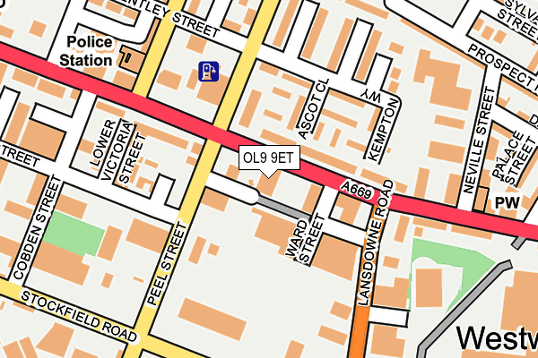 OL9 9ET map - OS OpenMap – Local (Ordnance Survey)