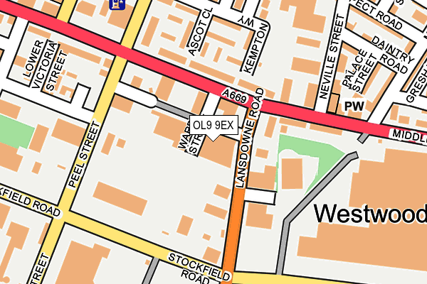 OL9 9EX map - OS OpenMap – Local (Ordnance Survey)