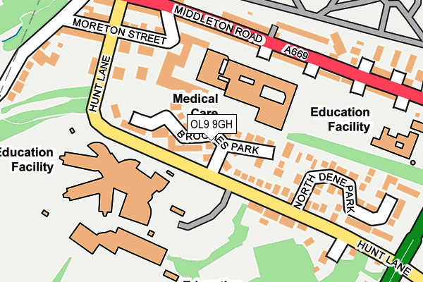 OL9 9GH map - OS OpenMap – Local (Ordnance Survey)