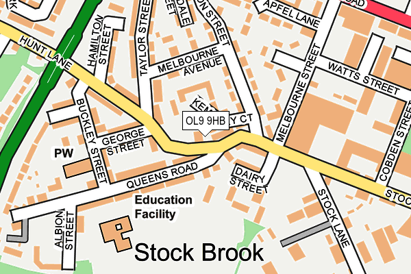 OL9 9HB map - OS OpenMap – Local (Ordnance Survey)